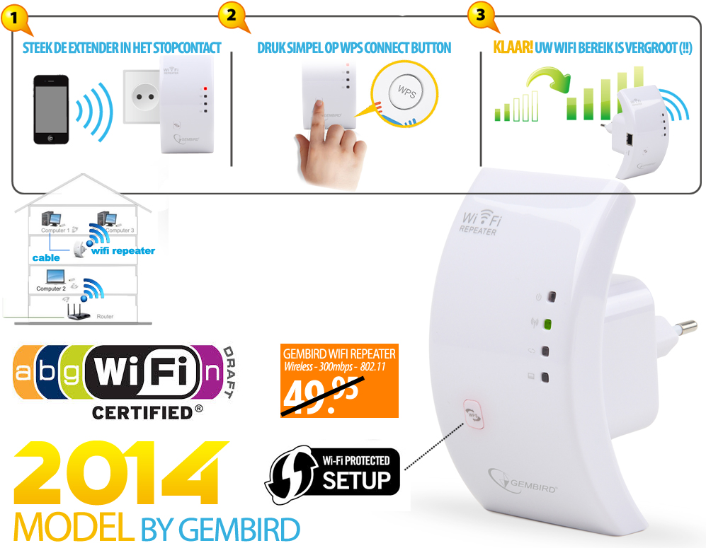 Click to Buy - Gembird WiFi Repeater (2014 Model) Click to Buy - Gembird WiFi Repeater (2014 Model)