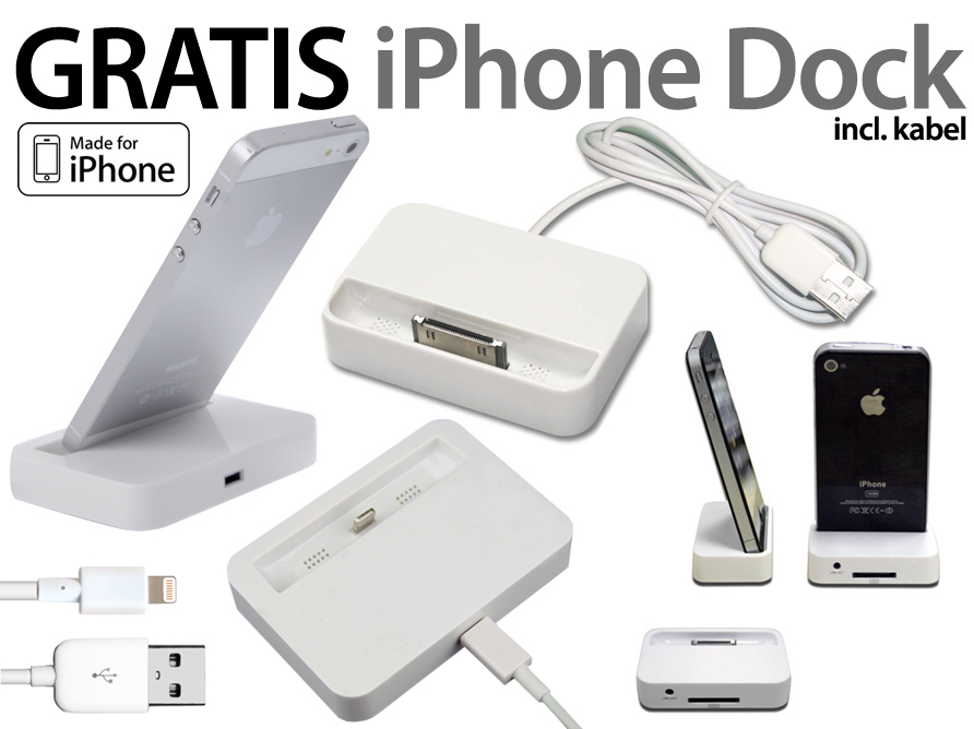 Click to Buy - GRATIS Docking voor iPhone 4/5