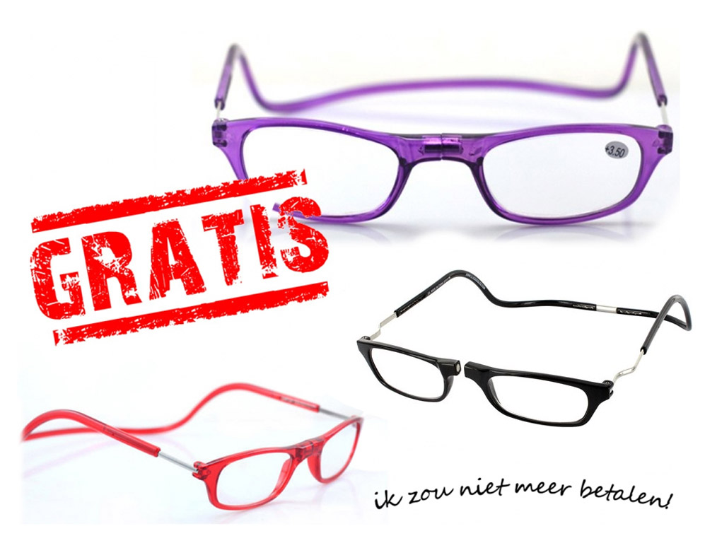 Click to Buy - GRATIS - Leesbril met Magneetsluiting