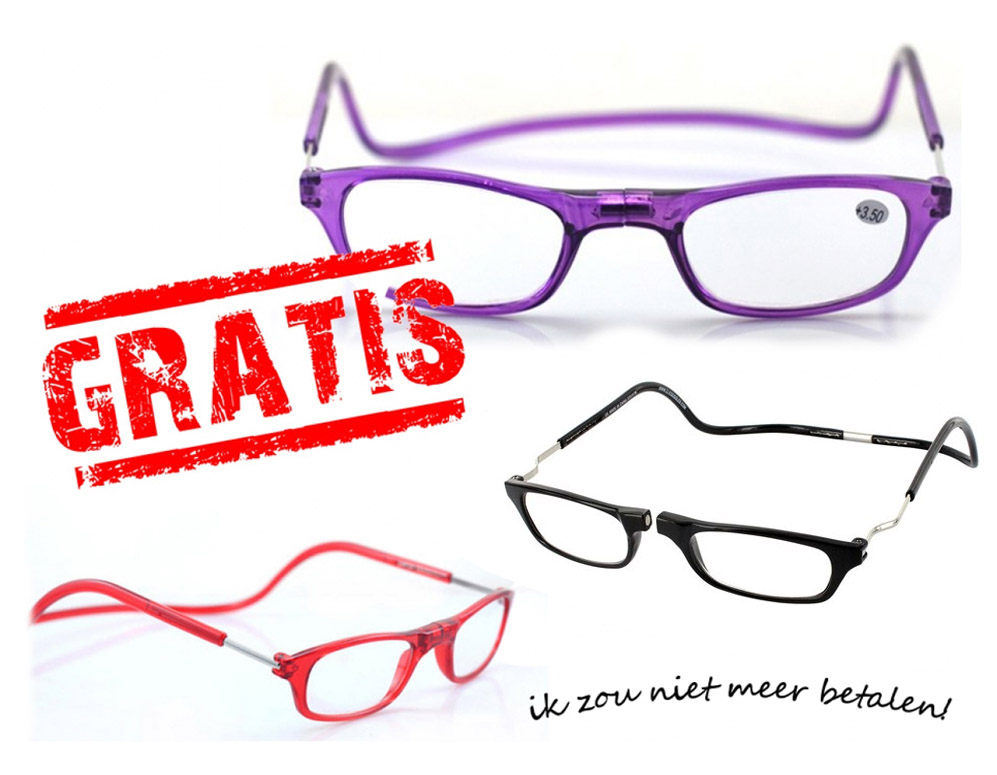 Click to Buy - GRATIS - Leesbril met Magneetsluiting Click to Buy - GRATIS - Leesbril met Magneetsluiting