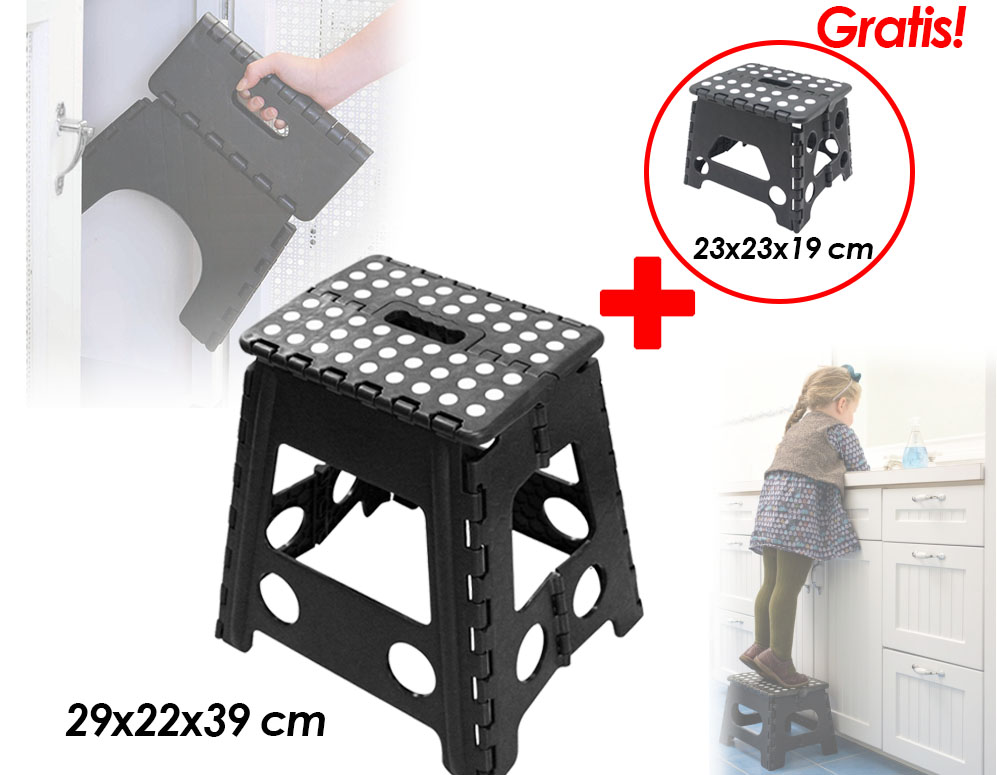 Click to Buy - Grote Opvouwbare Opstap (of Kruk) nu met Gratis Kleinere Kruk Click to Buy - Grote Opvouwbare Opstap (of Kruk) nu met Gratis Kleinere Kruk