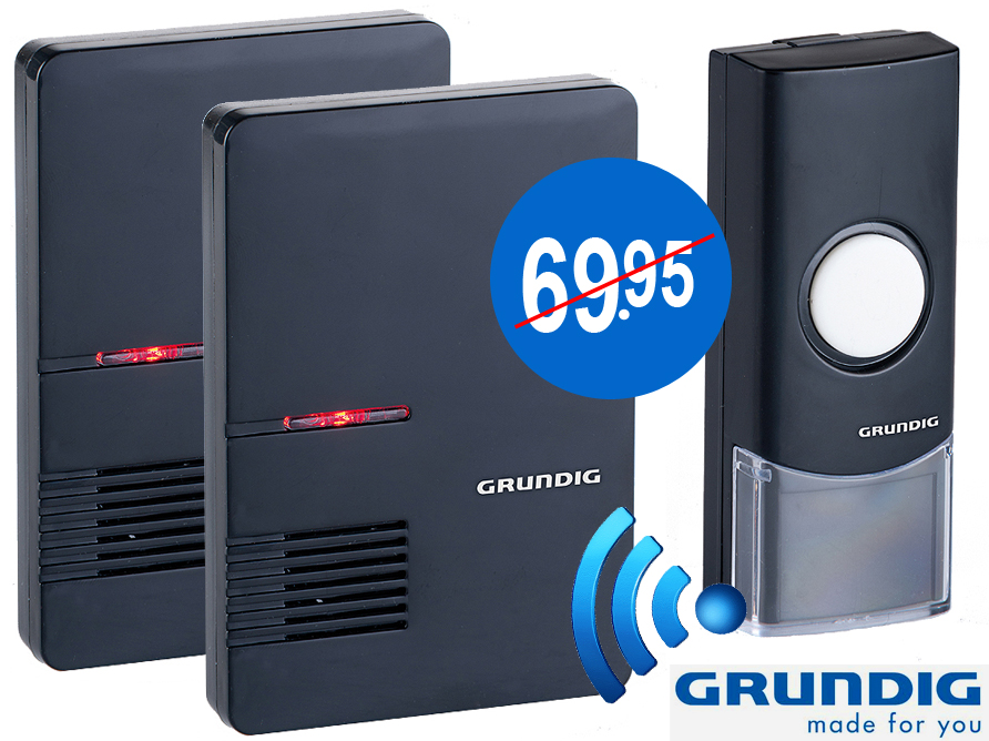 Click to Buy - Grundig Draadloze Deurbel (Duo Ontvanger)