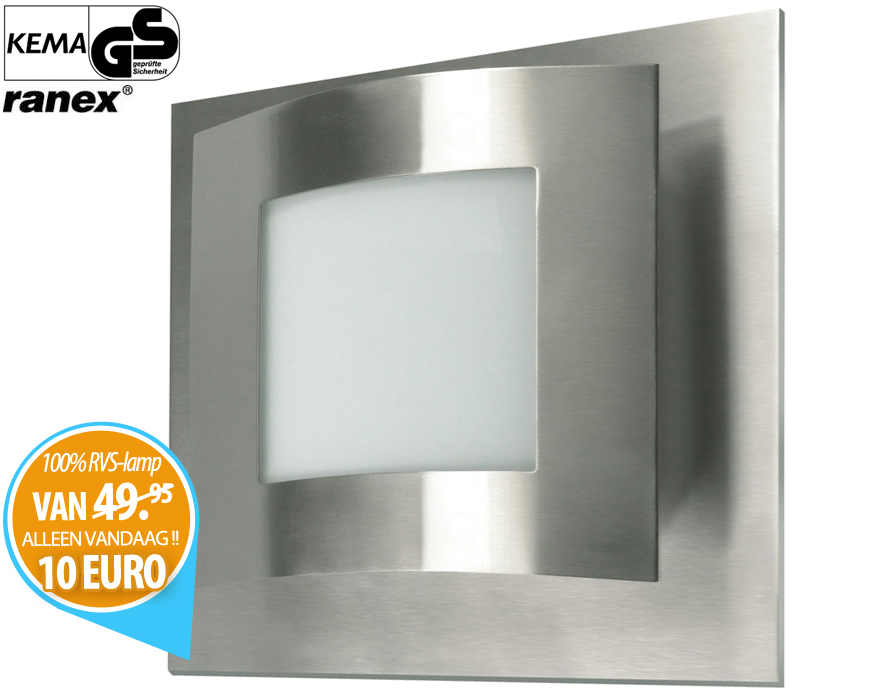Click to Buy - Helsinki Buitenlamp 40W Geborsteld RVS Click to Buy - Helsinki Buitenlamp 40W Geborsteld RVS