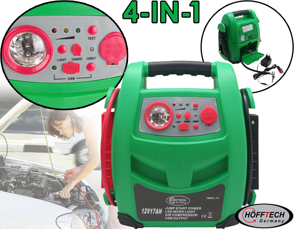 Click to Buy - Hofftech 17Ah 4-in-1 Jumpstarter met Compressor