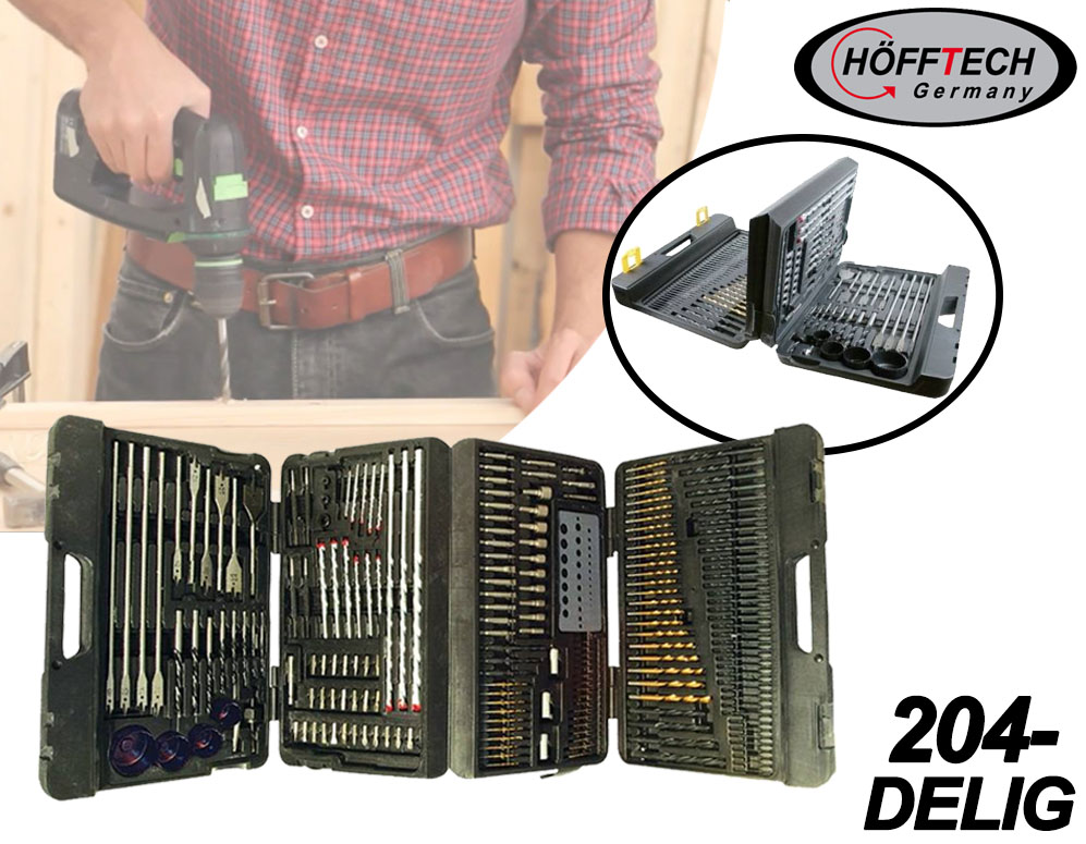 Click to Buy - Hofftech 204-delige HSS Boor- en Bit set