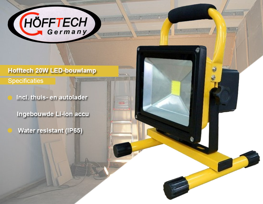 Click to Buy - Hofftech 20W oplaadbare LED-bouwlamp