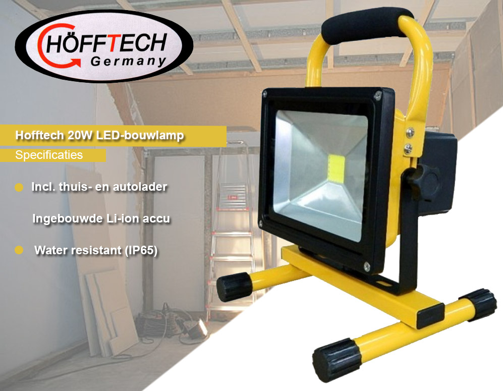 Click to Buy - Hofftech 20W oplaadbare LED-bouwlamp Click to Buy - Hofftech 20W oplaadbare LED-bouwlamp