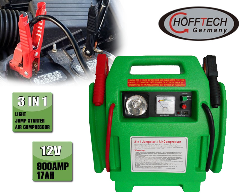 Click to Buy - Hofftech 3-in-1 Jump starter met Compressor