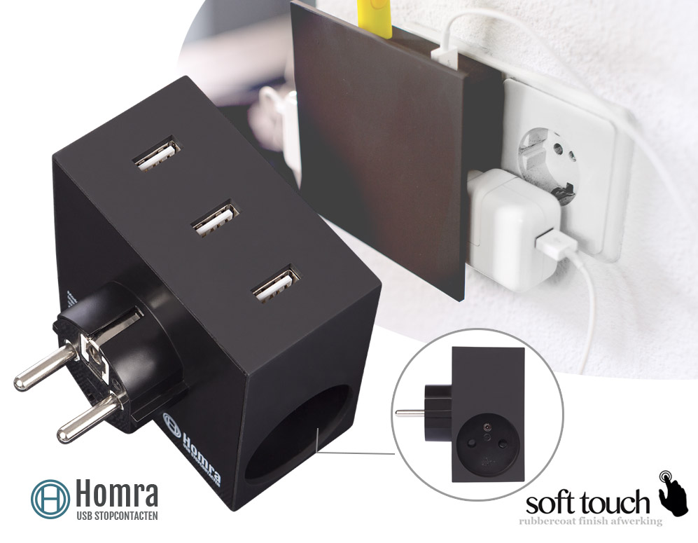 Click to Buy - Homra USB Stekkerblok 5 in 1