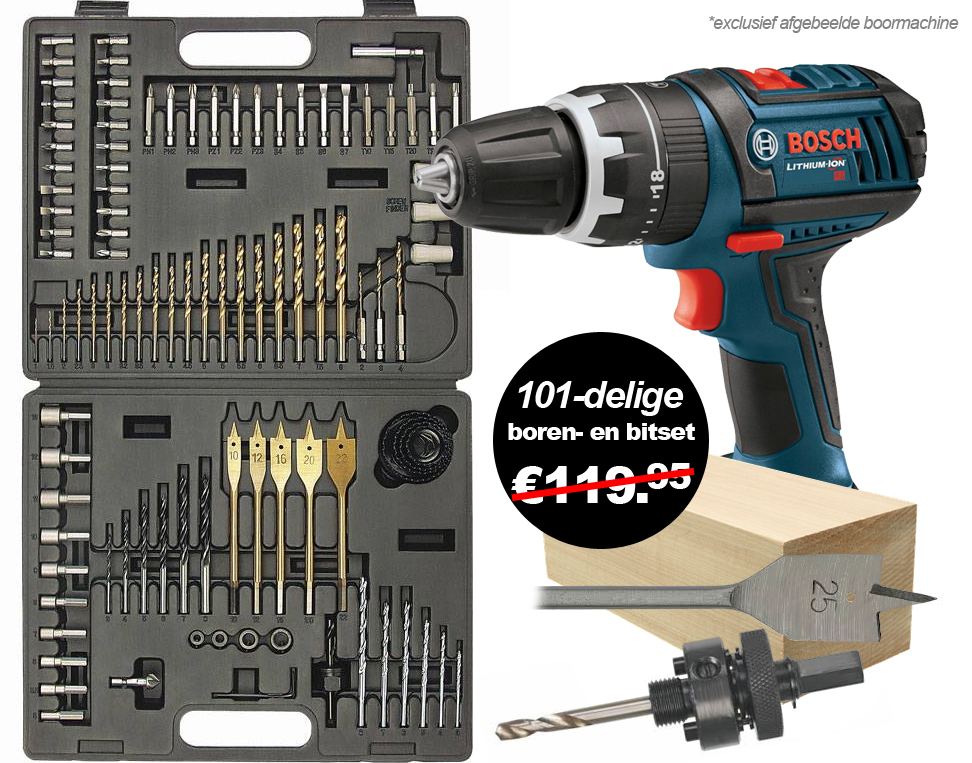 Click to Buy - HSS 101-delige Boren- en Bitset + Koffer Click to Buy - HSS 101-delige Boren- en Bitset + Koffer