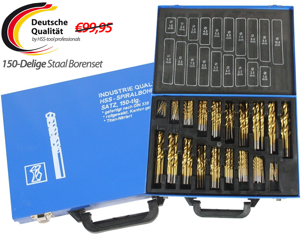 Click to Buy - HSS Complete Staal-Borenset (150-Delig) Click to Buy - HSS Complete Staal-Borenset (150-Delig)