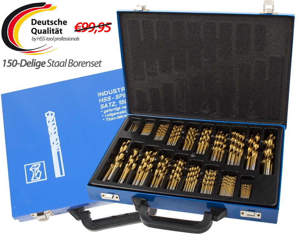 Click to Buy - HSS Uitgebreide Staal-Borenset (150-Delig) Click to Buy - HSS Uitgebreide Staal-Borenset (150-Delig)
