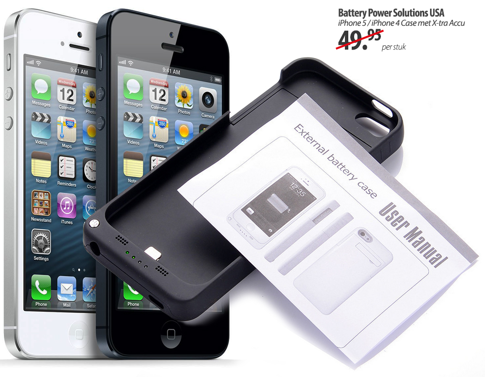 Click to Buy - iPhone 5 / iPhone 4 Case met Accu Click to Buy - iPhone 5 / iPhone 4 Case met Accu