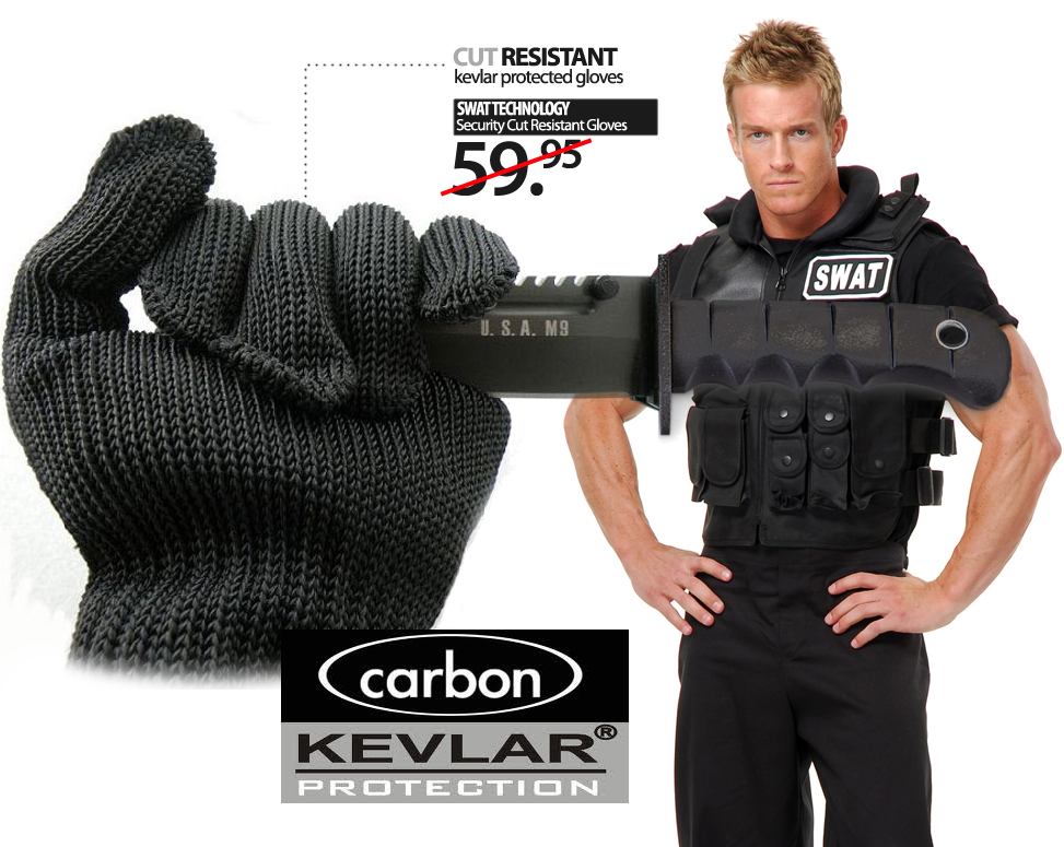 Click to Buy - Kevlar SWAT Handschoenen (Cut Resistant)
