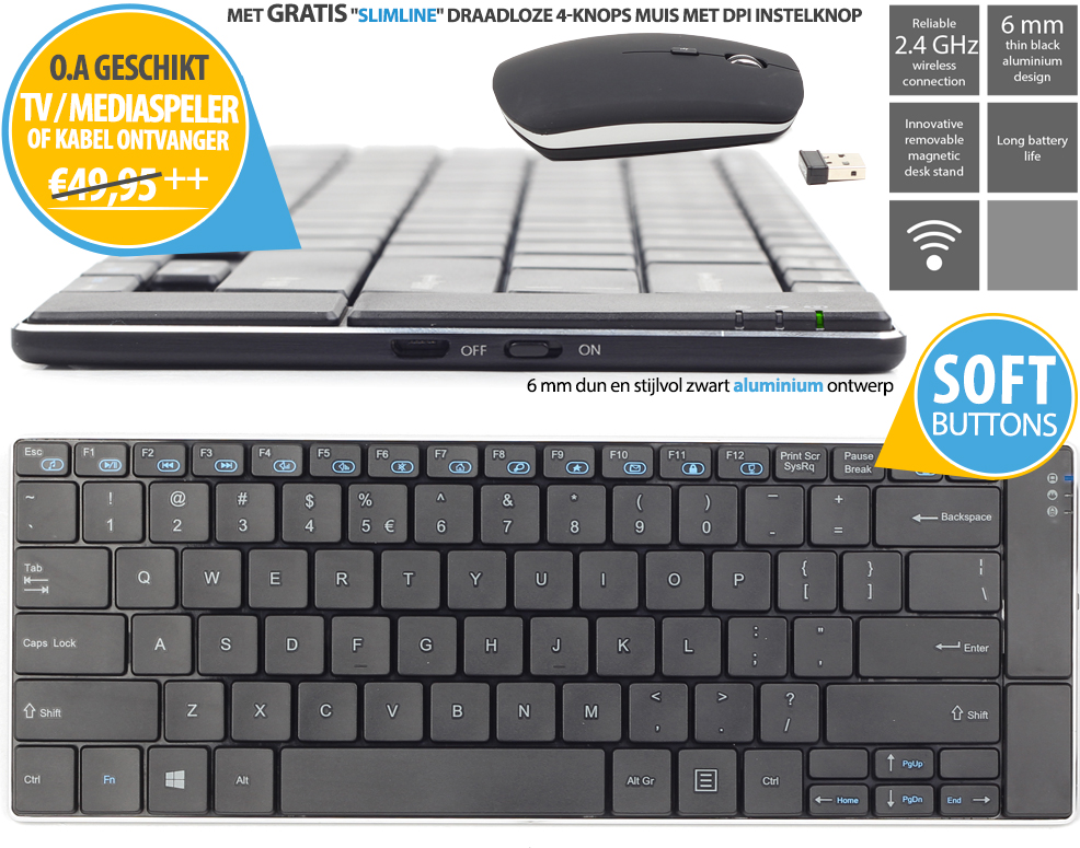 Click to Buy - Keyboard voor o.a SMART TV of Mediaspeler