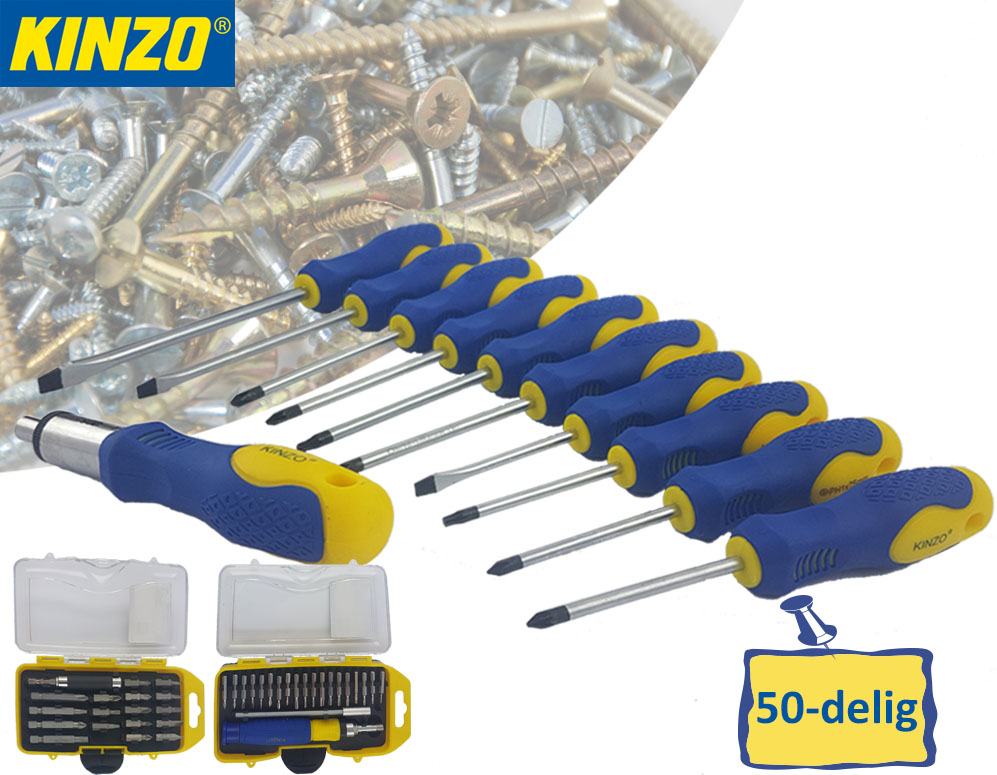 Click to Buy - Kinzo 50-delige Schroevendraaierset Click to Buy - Kinzo 50-delige Schroevendraaierset