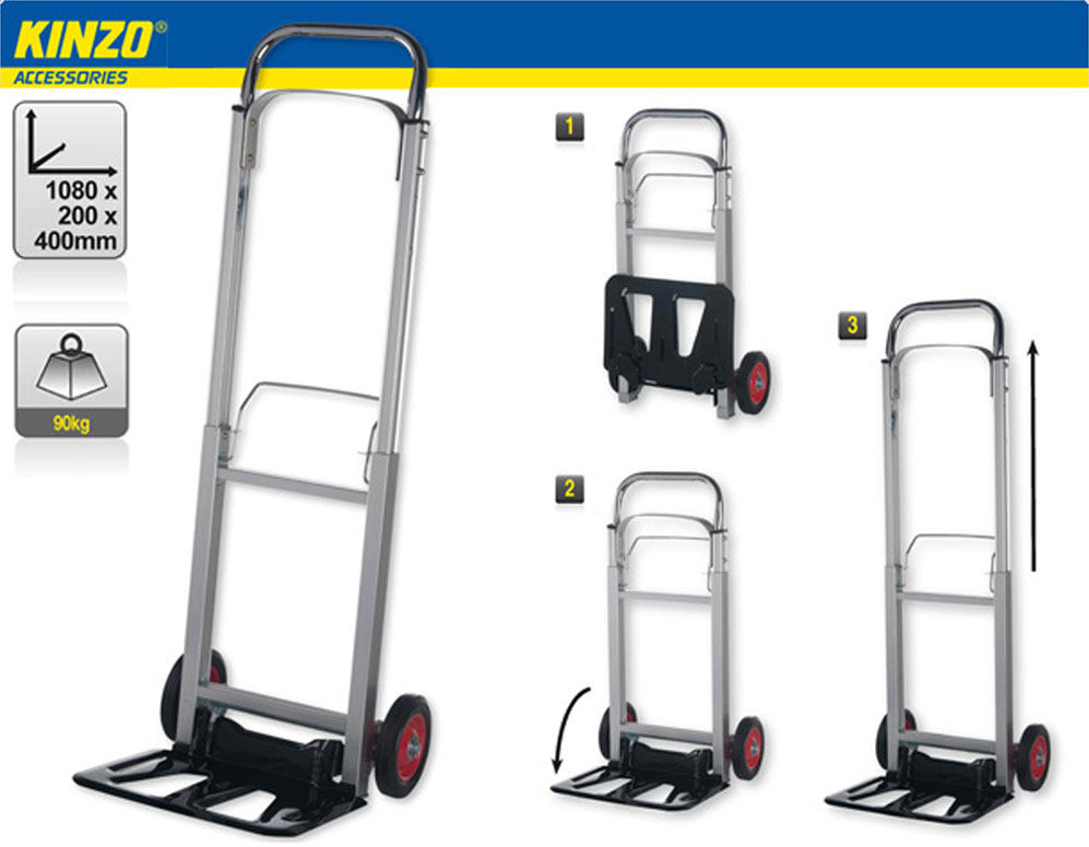 Click to Buy - Kinzo Opvouwbare Steekwagen - tot 90 Kg Click to Buy - Kinzo Opvouwbare Steekwagen - tot 90 Kg