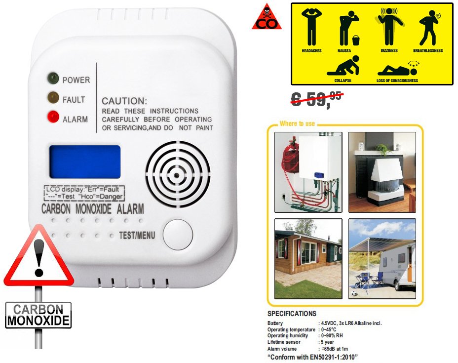 Click to Buy - Koolmonoxide Melder 85dB Alarm (** TIP **)