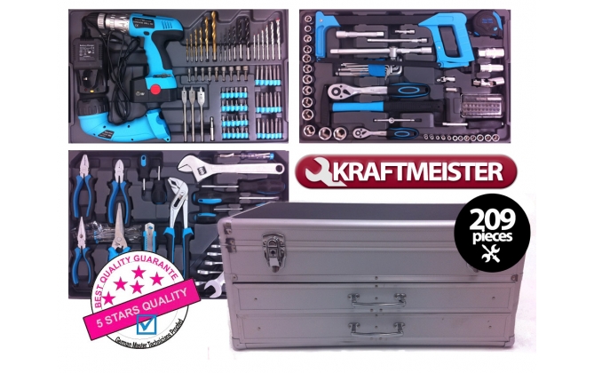 Click to Buy - Kraftmeister Alu ToolBox 209 Delig