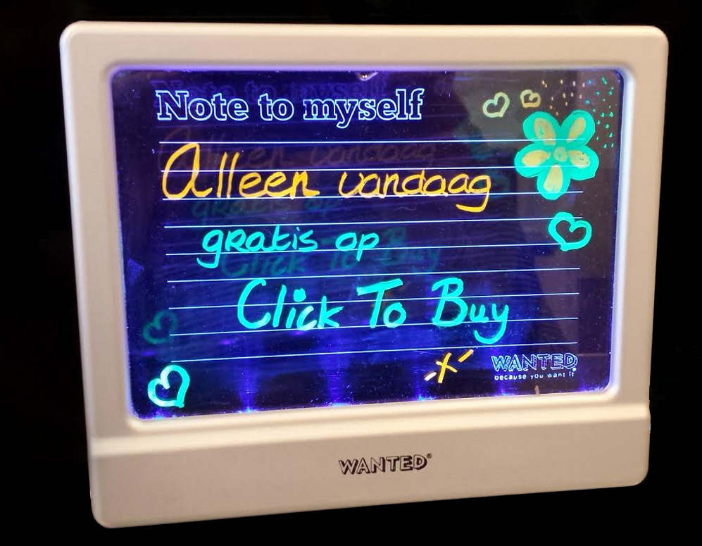 Click to Buy - LED Schrijfbord Met Blacklight (GRATIS!)