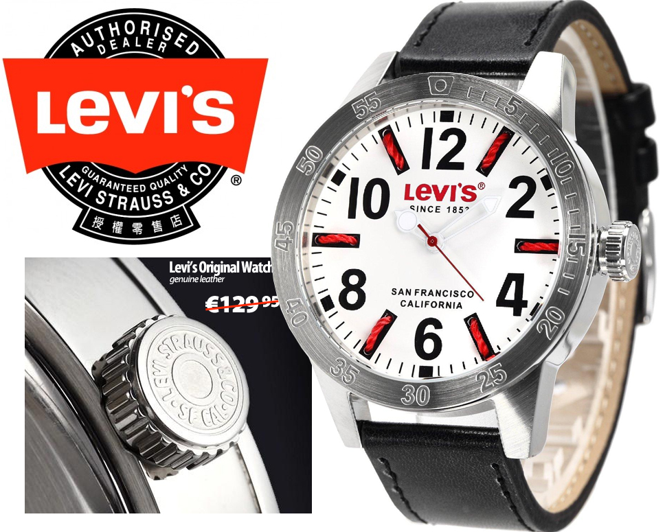 Click to Buy - Levi's Brand Horloge met Leren Band Click to Buy - Levi's Brand Horloge met Leren Band