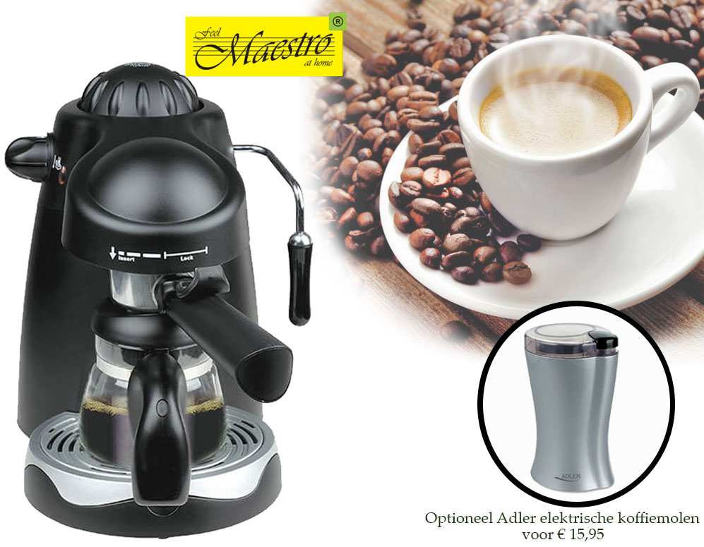 Click to Buy - Maestro Design Espresso / Cappuccino Automaat Click to Buy - Maestro Design Espresso / Cappuccino Automaat