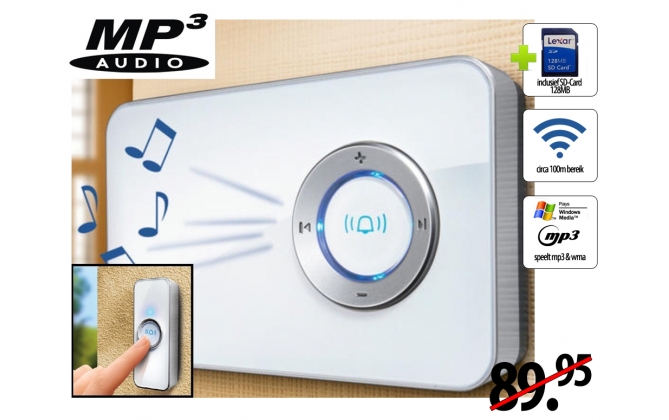 Click to Buy - MP3 Draadloos Deurbelsysteem Click to Buy - MP3 Draadloos Deurbelsysteem