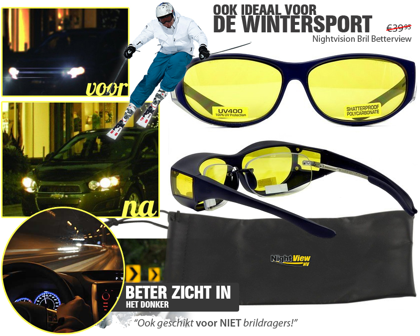 Click to Buy - Nightvision Nacht / Wintersport Bril