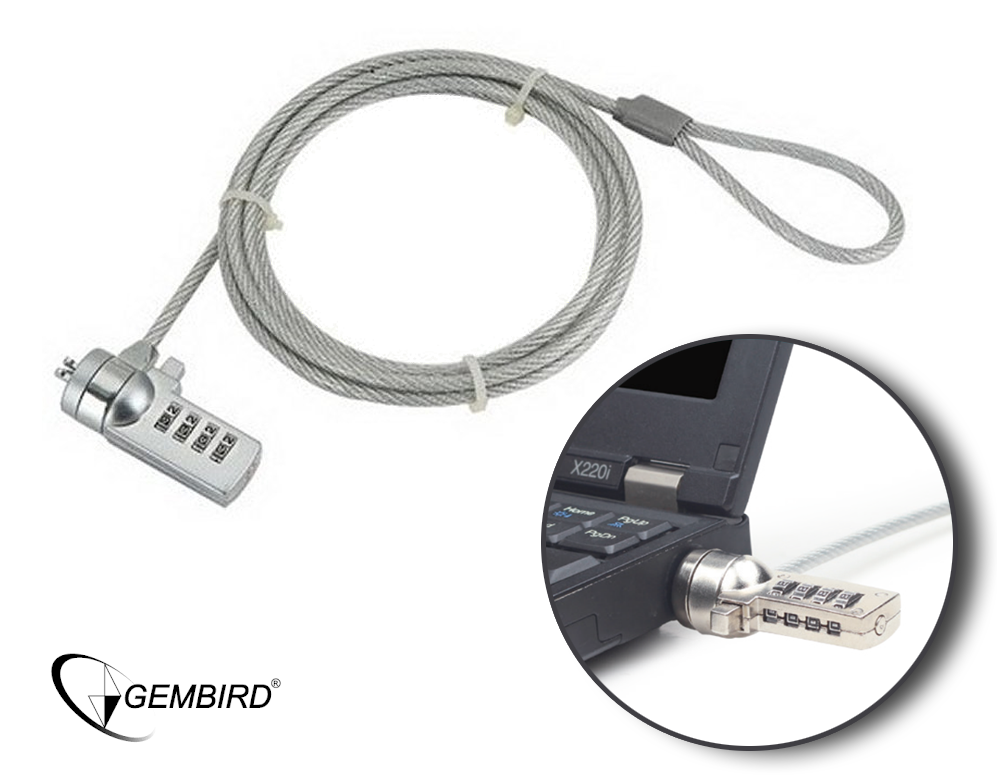 Click to Buy - Notebook anti-diefstalkabel met cijferslot Click to Buy - Notebook anti-diefstalkabel met cijferslot