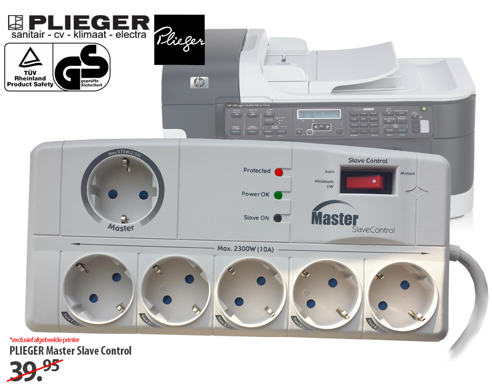 Click to Buy - PLIEGER Power Strip 6-Way Master Slave Click to Buy - PLIEGER Power Strip 6-Way Master Slave