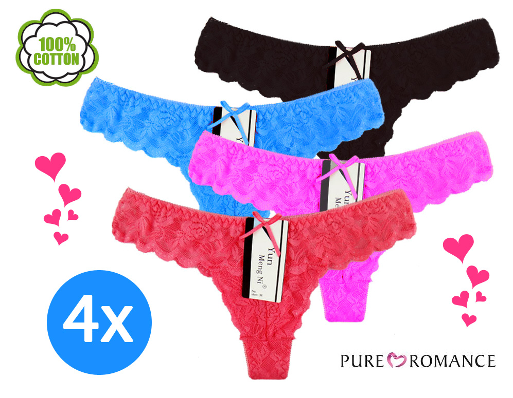 Click to Buy - Pure Romance Kanten String-pakket Click to Buy - Pure Romance Kanten String-pakket