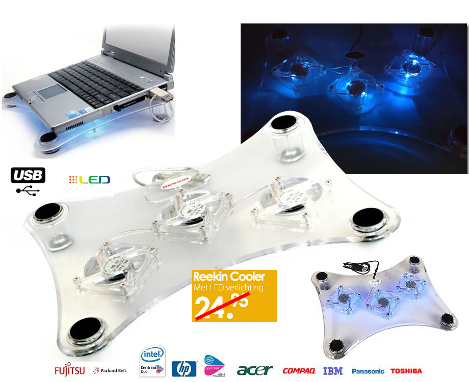 Click to Buy - Reekin Laptop Standaard with 3 Fans Click to Buy - Reekin Laptop Standaard with 3 Fans
