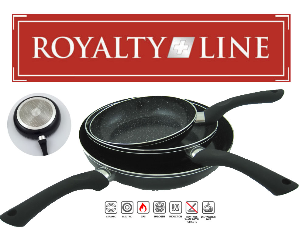 Click to Buy - Royalty Line 3-delige koekenpannenset Click to Buy - Royalty Line 3-delige koekenpannenset