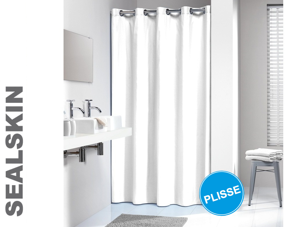 Click to Buy - SealSkin Douchegordijn Plisse White Click to Buy - SealSkin Douchegordijn Plisse White