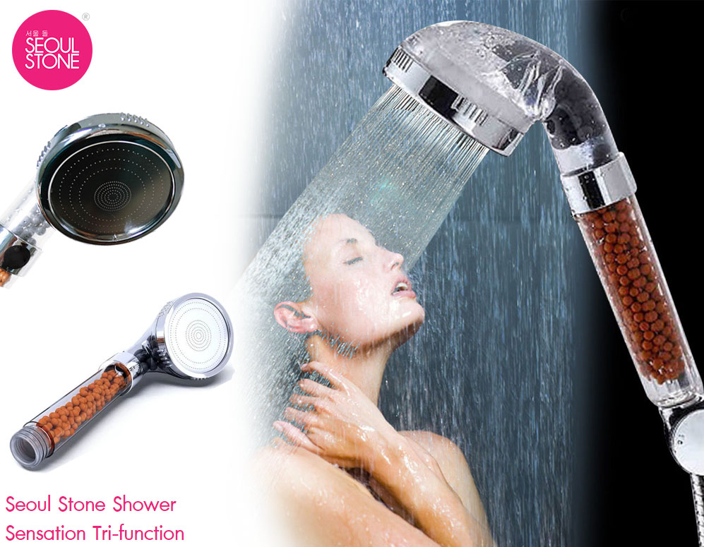 Click to Buy - Seoul Stone Shower Sensation Tri-function Douchekop Click to Buy - Seoul Stone Shower Sensation Tri-function Douchekop