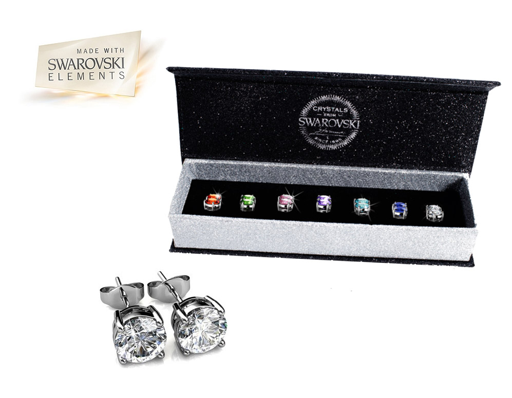 Click to Buy - Set van 7 oorbellen met Swarovski Elements Click to Buy - Set van 7 oorbellen met Swarovski Elements