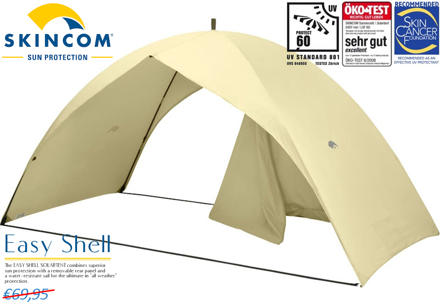 Click to Buy - SKINCOM Partytent / Zonnetent INCL. Achterwand (Kleur: Beige)