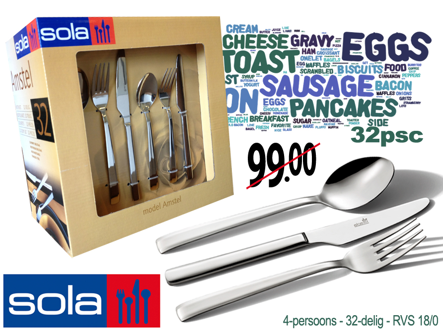 Click to Buy - SOLA 32-delige luxe bestekset Click to Buy - SOLA 32-delige luxe bestekset