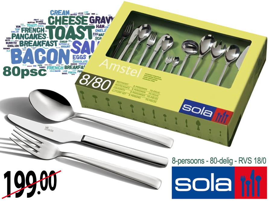 Click to Buy - SOLA 80-delige luxe bestekset Click to Buy - SOLA 80-delige luxe bestekset