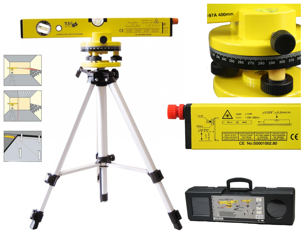 Click to Buy - Steelwood Laserwaterpas + statief en koffer Click to Buy - Steelwood Laserwaterpas + statief en koffer
