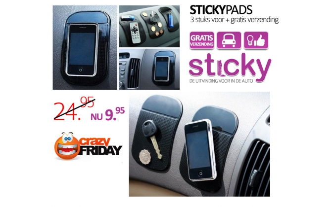 Click to Buy - Sticky Pads 3 Stuks (Crazy Friday!) Click to Buy - Sticky Pads 3 Stuks (Crazy Friday!)