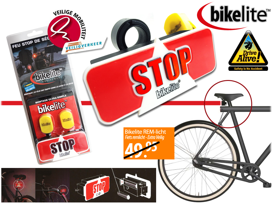 Click to Buy - STOP! - Bikelite Fiets Remlicht Click to Buy - STOP! - Bikelite Fiets Remlicht