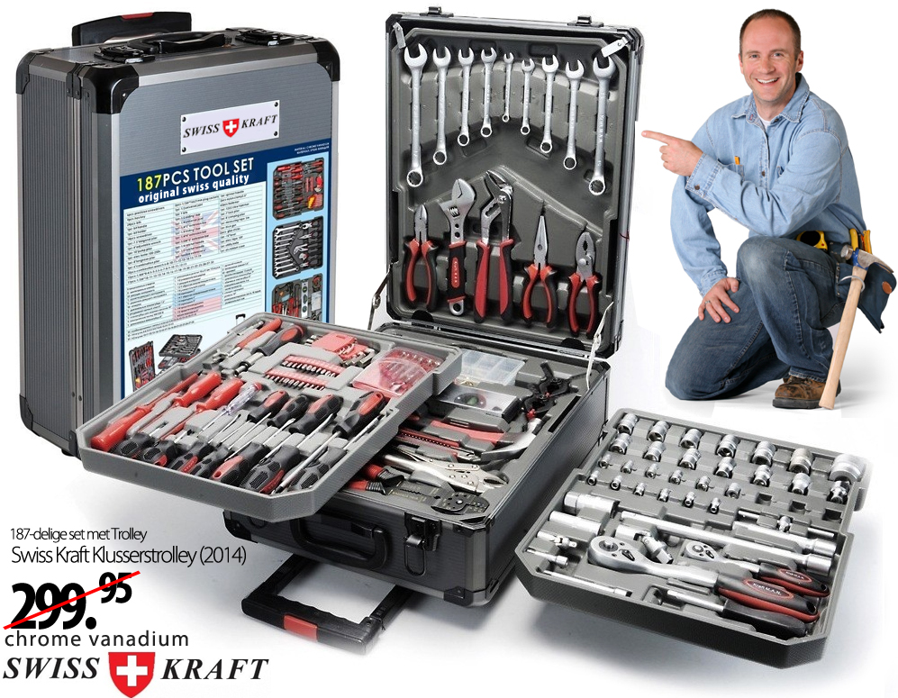 Click to Buy - SWISS KRAFT 186-delige Klusserstrolley OP=OP Click to Buy - SWISS KRAFT 186-delige Klusserstrolley OP=OP