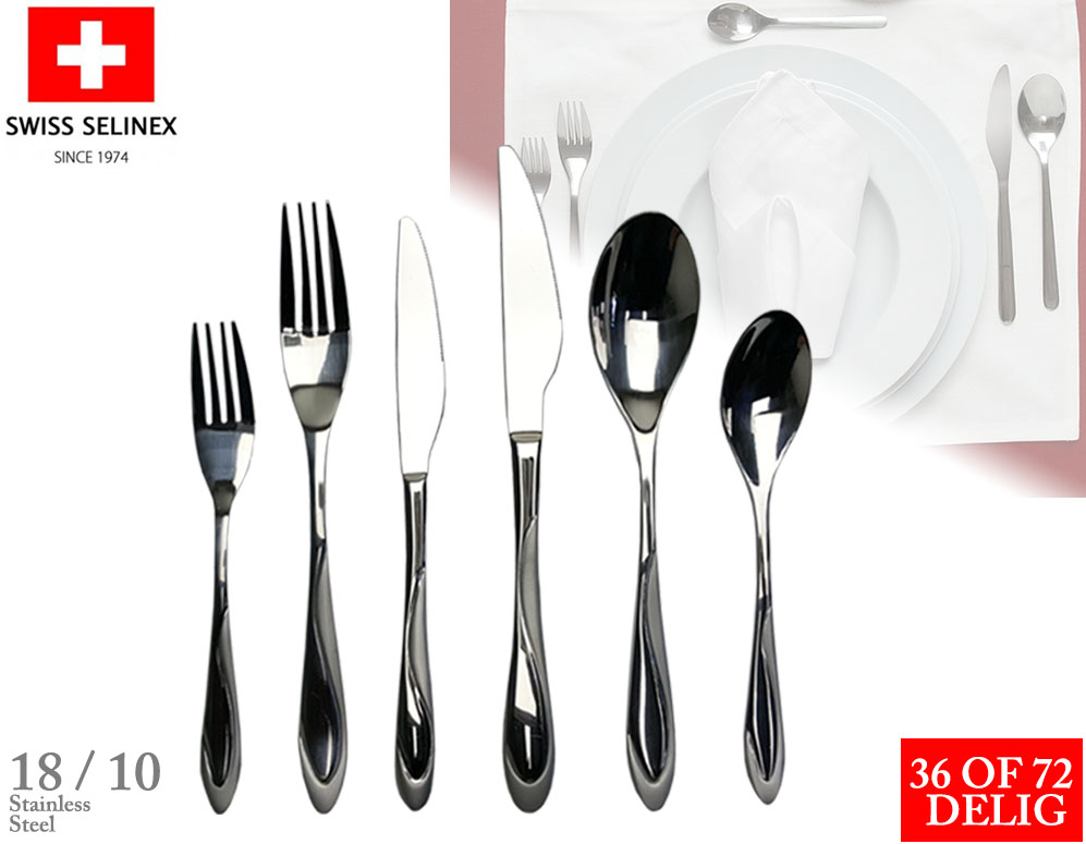 Click to Buy - Swiss Selinex RVS Bestek Set (36 of 72-delig)