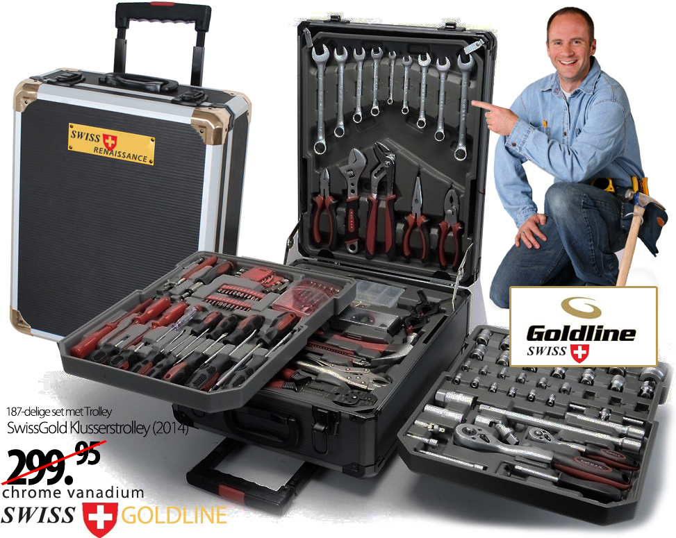 Click to Buy - SWISS TOOLS 186-delige Klusserstrolley **GOLD-LINE** Click to Buy - SWISS TOOLS 186-delige Klusserstrolley **GOLD-LINE**