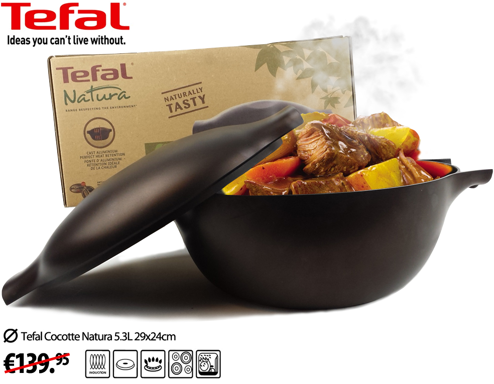 Click to Buy - Tefal Braadpan Cocotte 5.3L Natura Click to Buy - Tefal Braadpan Cocotte 5.3L Natura