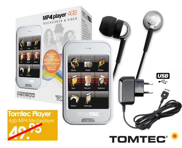 Click to Buy - Tomtec 4GB Touch MP4 Mediaplayer