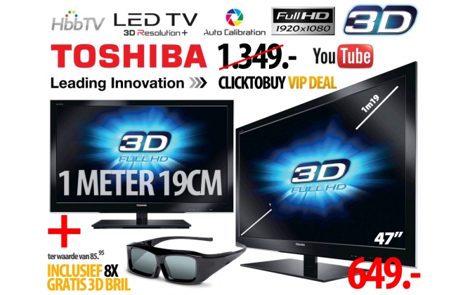 Click to Buy - Toshiba 3D LED TV 47inch (1m) FULL HD