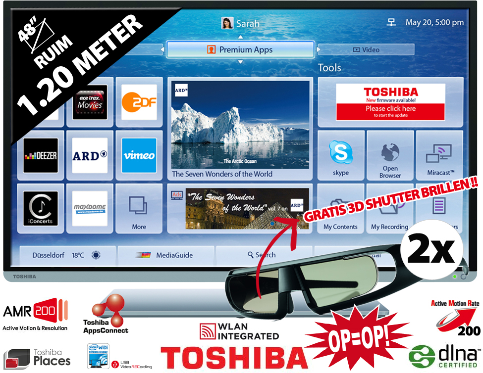 Click to Buy - TOSHIBA 48'' Full-HD 3D Smart TV 2015 **ACTIE **