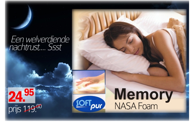 Click to Buy - Traagschuim Memory Kussen Click to Buy - Traagschuim Memory Kussen